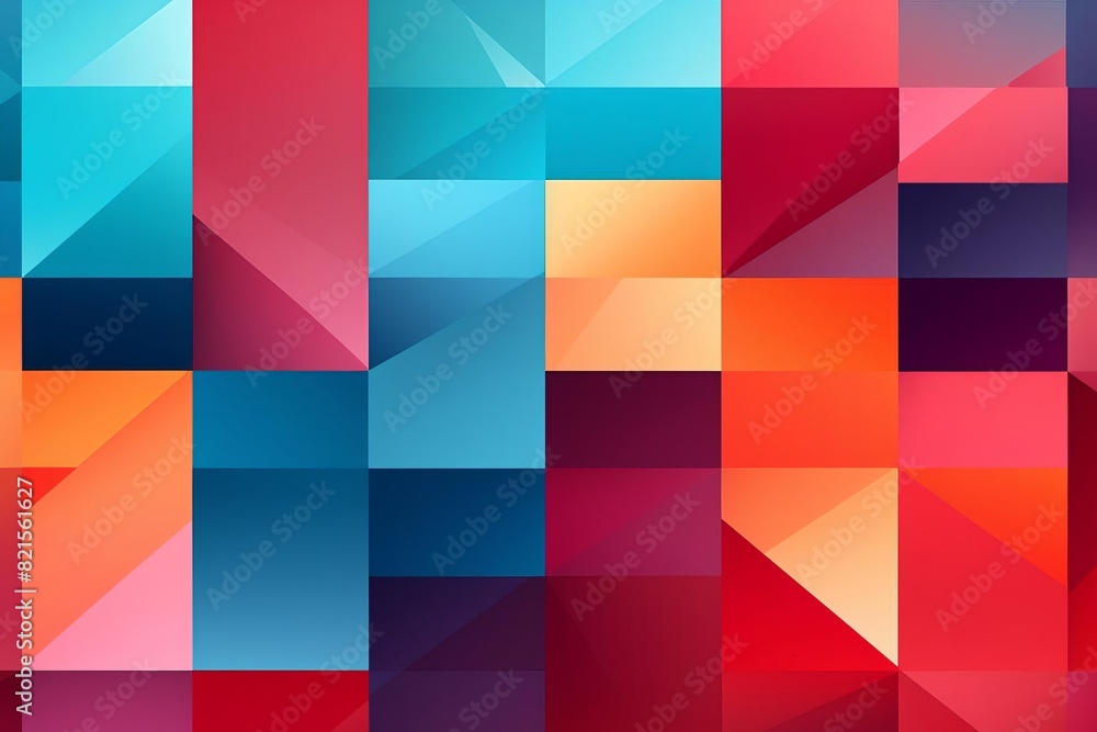 Poster abstract geometric background with colorful overlapping shapes, creating a modern and dynamic design