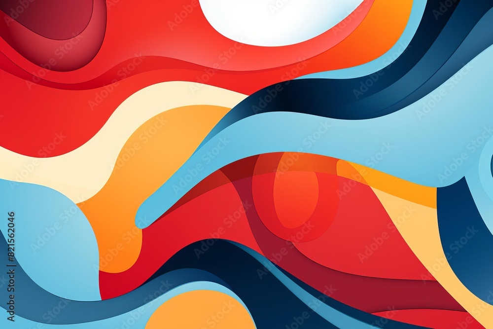 Poster vibrant and colorful abstract waves create a dynamic and modern background with flowing shapes in re