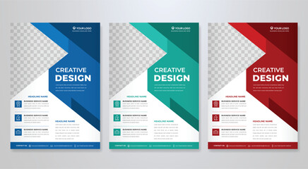 set of business flyer template design