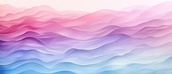 Abstract pink and blue gradient waves background, representing a soft, pastel, flowing pattern. Ideal for designs and artistic projects.