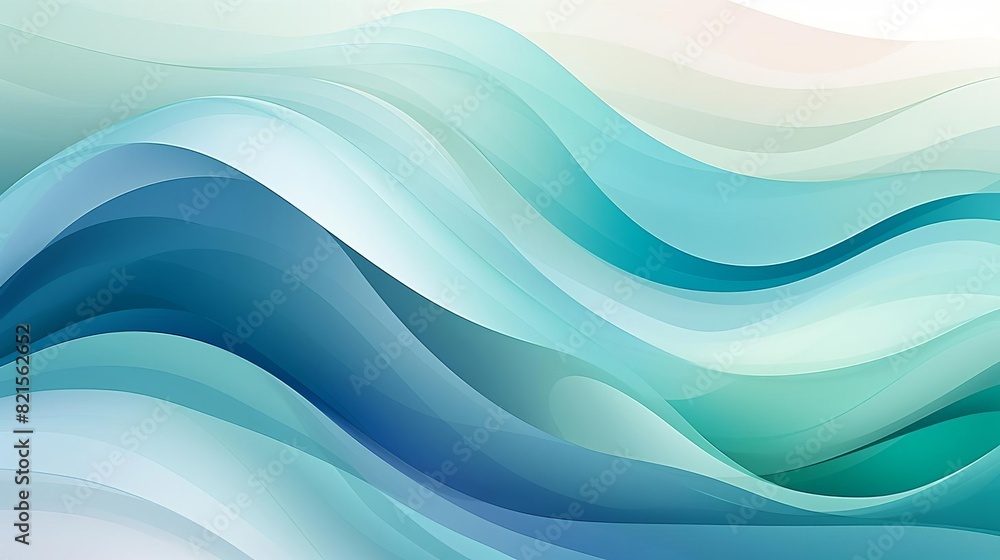 Poster abstract gradient waves of blue and teal hues create a serene and calming visual. perfect for backgr