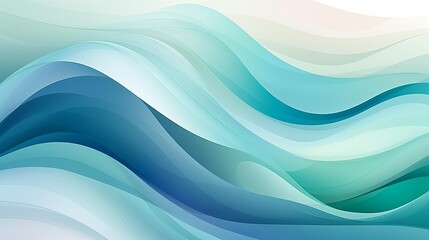Fototapeta premium Abstract gradient waves of blue and teal hues create a serene and calming visual. Perfect for backgrounds, design projects, and artistic concepts.