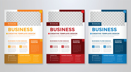 set of flyer template design with modern and minimalist style