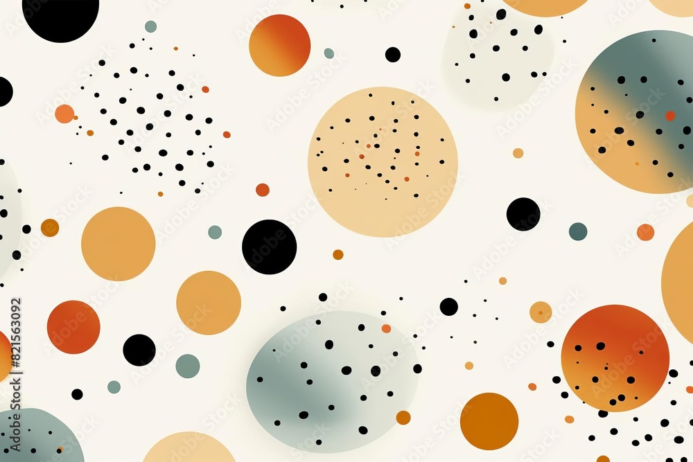 Poster abstract pattern with colorful circles and dots on a light background. ideal for modern designs and 