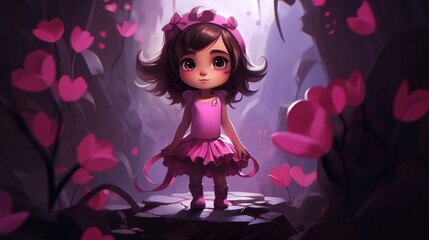 Vibrant chibistyle cave drawing with cartoonish flair.