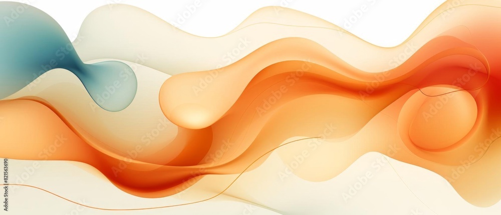 Poster abstract wave pattern with flowing colorful shapes in orange and blue tones. perfect for backgrounds