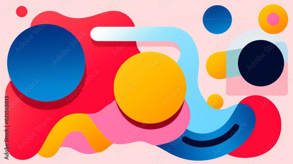 Aufkleber abstract geometric background with colorful shapes and patterns in vibrant tones. ideal for modern d