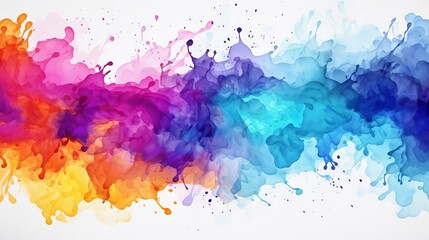 Fototapeta premium Abstract watercolor splash with vibrant rainbow colors merging seamlessly; creative background for art, design, or digital media projects.