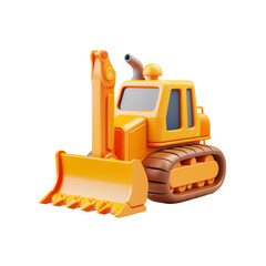 yellow bulldozer 3d icon png