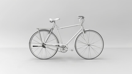 A classic vintage bicycle rendered in monochrome style against a clean, gray neutral background.