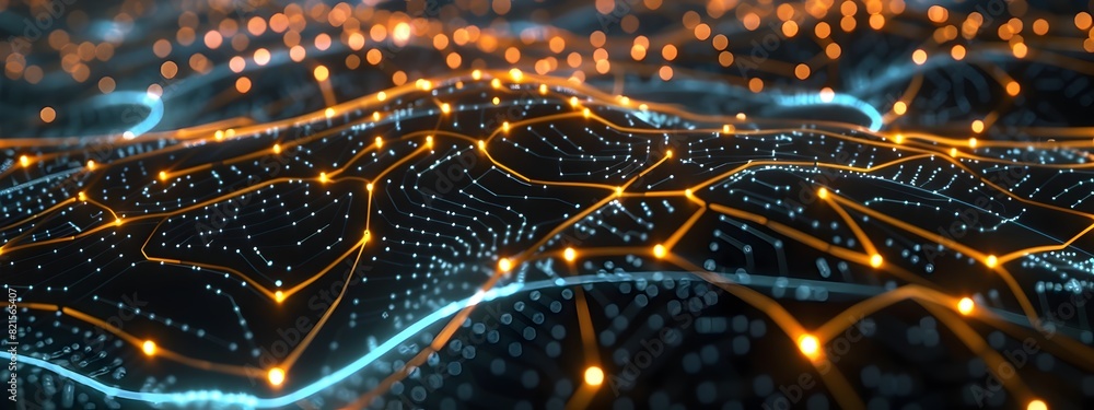 Poster intricate neural networks of glowing a captivating cinematic d rendering of artificial