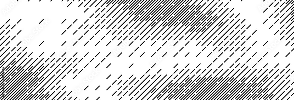Aufkleber Diagonal dash line texture. Slanted dashed lines pattern background. Straight tilted interrupted stripes wallpaper. Abstract dither rasterized grunge overlay. Wide rippled vector texture