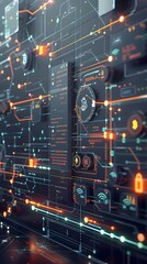 Obraz premium BlockchainDriven Supply Chain Tracking System A Futuristic Visualization of Product Origin and