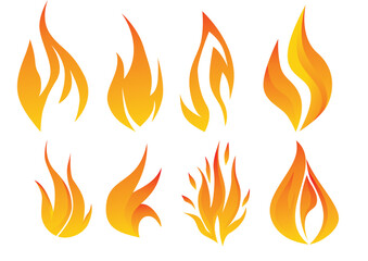 Set of Fire, Flames Vector. Set of Fire icon gradation for you