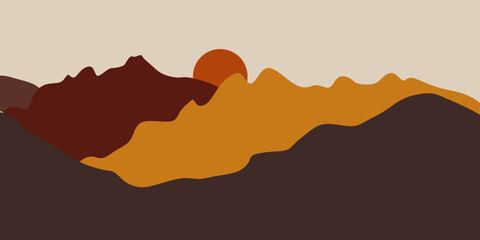 Abstract Mountain Landscape Background Vector Illustration