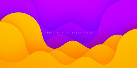 Purple and yellow wave. Abstract paper cut. Abstract colorful waves. Wavy banners. Color geometric design. Wave paper cut. Eps10 Vector