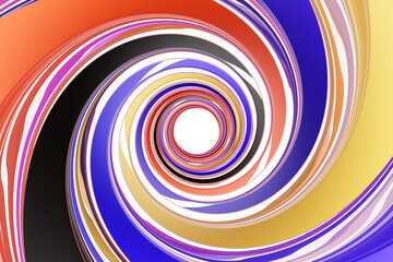 3D illustration of a abstract  colorful background with scintillating circles and gloss. illustration beautiful. Abstract background with twirl effect