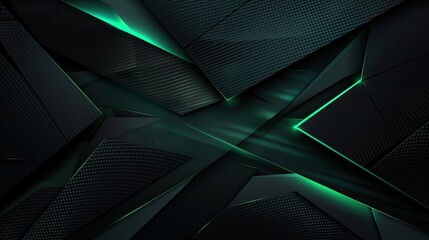 black abstract background with green light lines