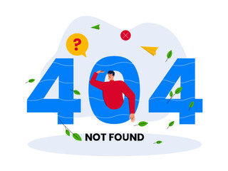 Connection error. Page not found vector illustration
