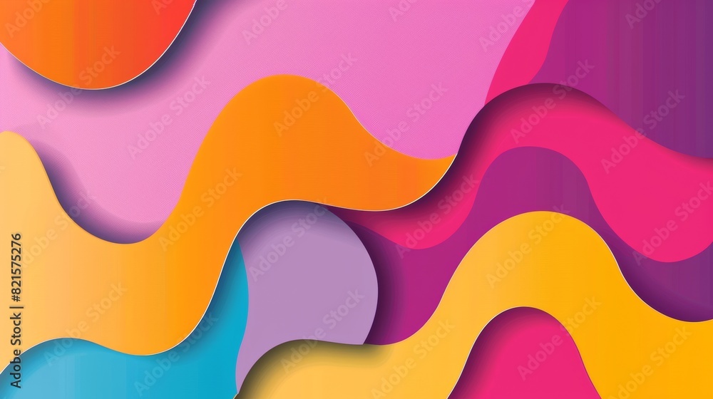 Aufkleber dynamic and playful organic shapes melting in a vibrant pastel rainbow for modern web backgrounds