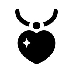 Necklace icon, vector jewelry necklace silhouette isolated, beauty design illustration. EPS 10