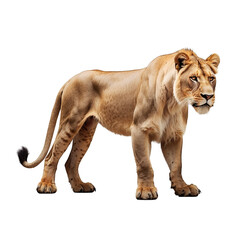 Obraz premium lioness Isolated on transparent background PNG Generative AI
