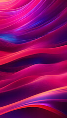 Fototapeta premium Abstract digital art featuring vibrant, flowing waves of pink, purple, and blue hues.
