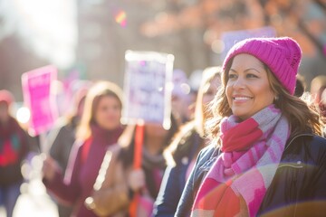 Empowering Diverse Women Advocating for Reproductive Rights at a Sunny Daytime Rally