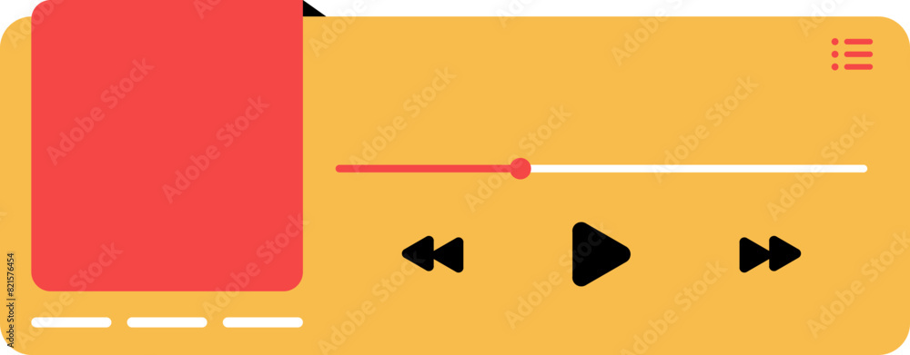 Poster music player ui interface element