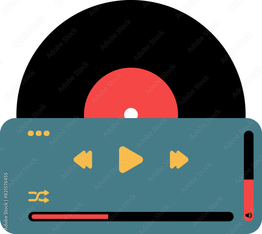 Poster music player ui interface element