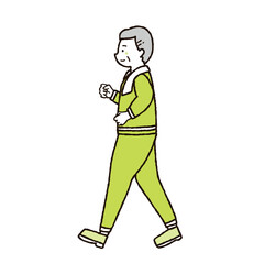 ウォーキングするシニア男性