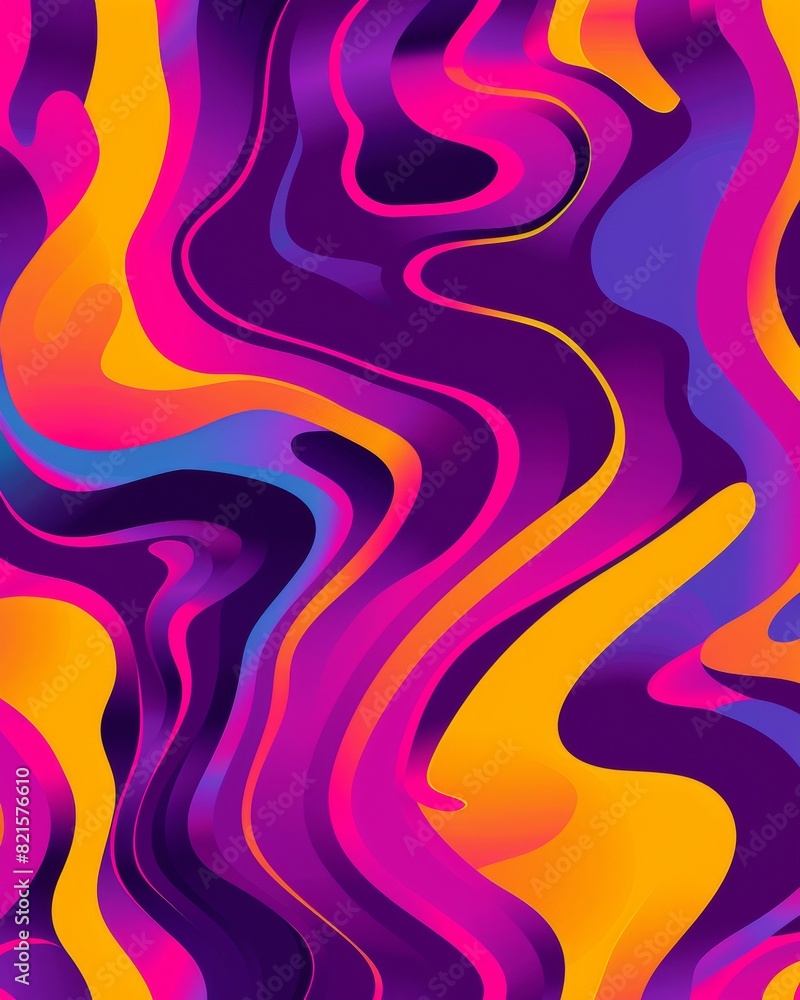 Aufkleber vibrant psychedelic patterns with fluorescent melting shapes, ideal for trendy design concepts