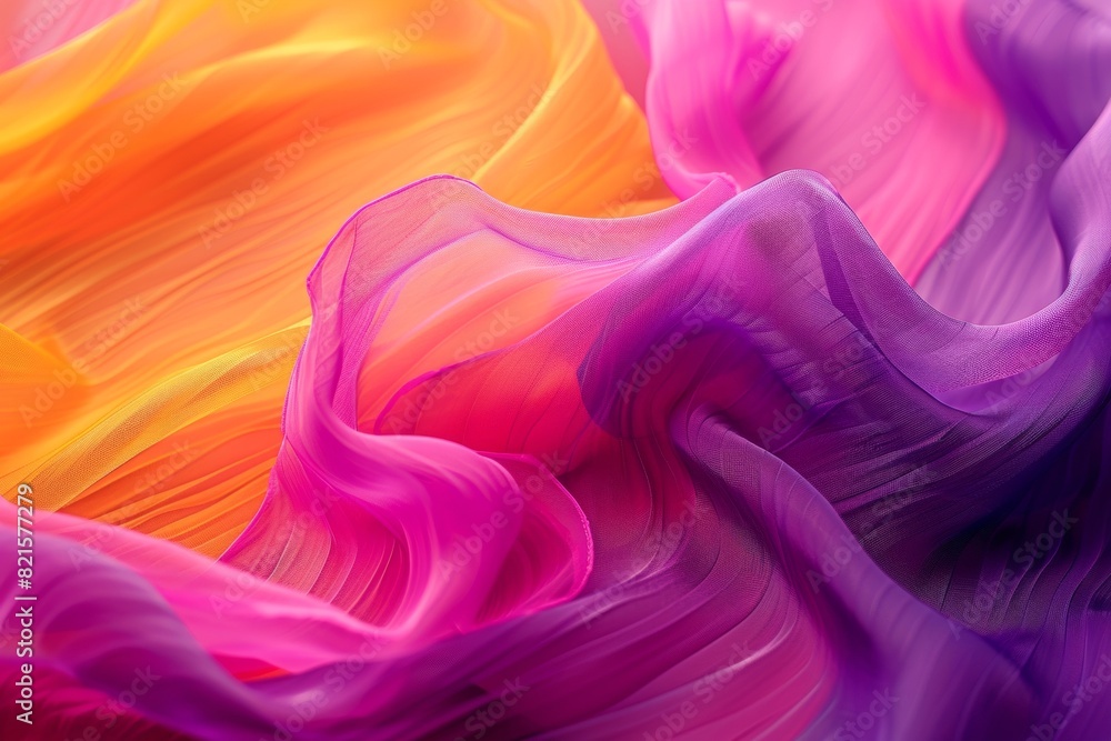 Poster Vibrant Melting Patterns on Fabric Close-Up: Mesmerizing Fluid Textures Showcasing Intricate Design Detail