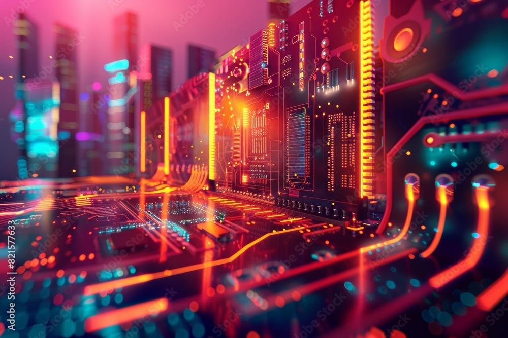 Leinwandbilder Close-up View of a High-Tech Device's Circuit Board Capturing the Complexity of Modern Technology and Innovation