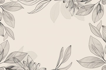 Obraz premium Clean background adorned with botanical line drawings - nature-inspired aesthetics