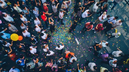 Celebratory Scene on Stock Market Floor: Diverse Traders of Various Ages in Energetic Victory Moment, Daytime