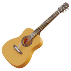 Fototapeta premium Acoustic Guitar music instrument 3d icon