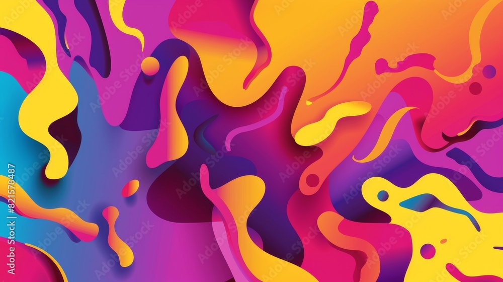 Poster vibrant artistic expression through melting patterns in vivid colors for eye-catching advertising ma