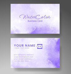 Fototapeta premium Beautiful business card template with watercolor