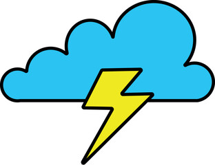 Thunder cloud icon. Weather signs and symbols.