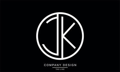 JK, KJ Abstract Letters Logo Monogram Design Font Icon Vector Initials Symbol
