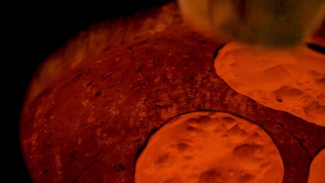 Roti, Chapati making in tandoor.