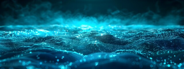 Bioluminescent Organisms Illuminating the Ocean Floor with Ethereal Radiance