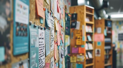 close-up photo of office bulletin board , office bulletin board display ideas