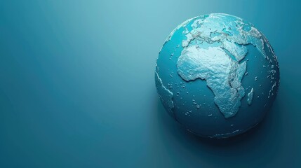 Blue globe  earth map 3D on blue background  business