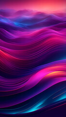 Obraz premium A vibrant digital artwork featuring abstract waves in shades of purple, pink, and blue, creating a dynamic and flowing visual effect.