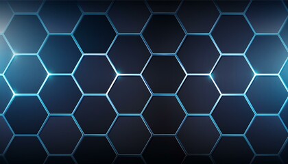 blue hexagonal background, 3d render Dark metal hexagon with blue beam background, illustration. Wallpaper