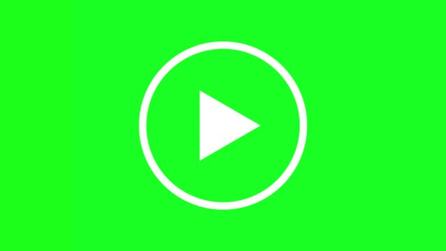Animated pause video icon green screen