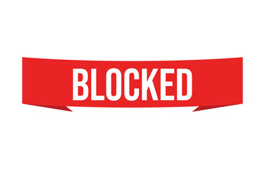 blocked red vector banner illustration isolated on white background