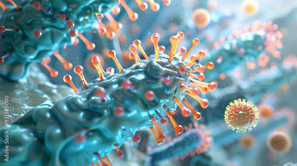 Poster unveiling the microbial world a highmagnification perspective of intricate cellular structures in a